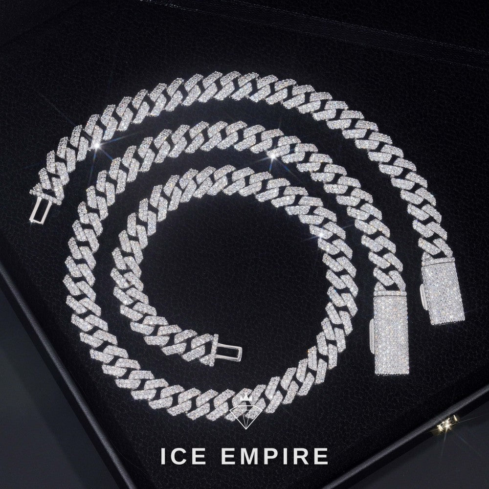 Iced Out Rose Gold Plated Moissanite Cuban Chain