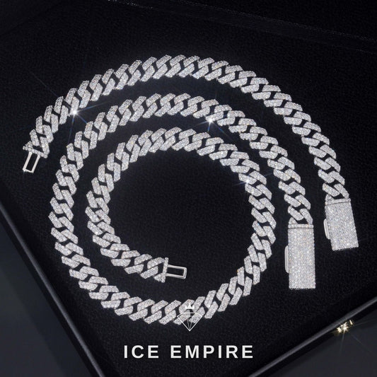 Iced Out Rose Gold Plated Moissanite Cuban Chain