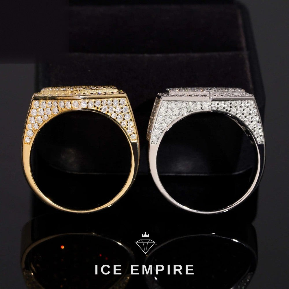Iced Out Baguette 925 Silver Moissanite Ring