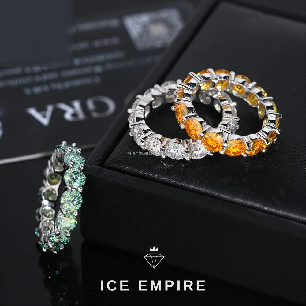 Iced Out 925 Silver Moissanite Ring