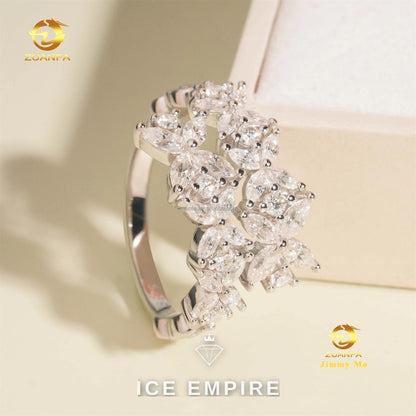 Iced Out 925 Silver Moissanite Ring