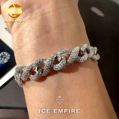 Iced Out Gold Plated Moissanite Cuban Chain