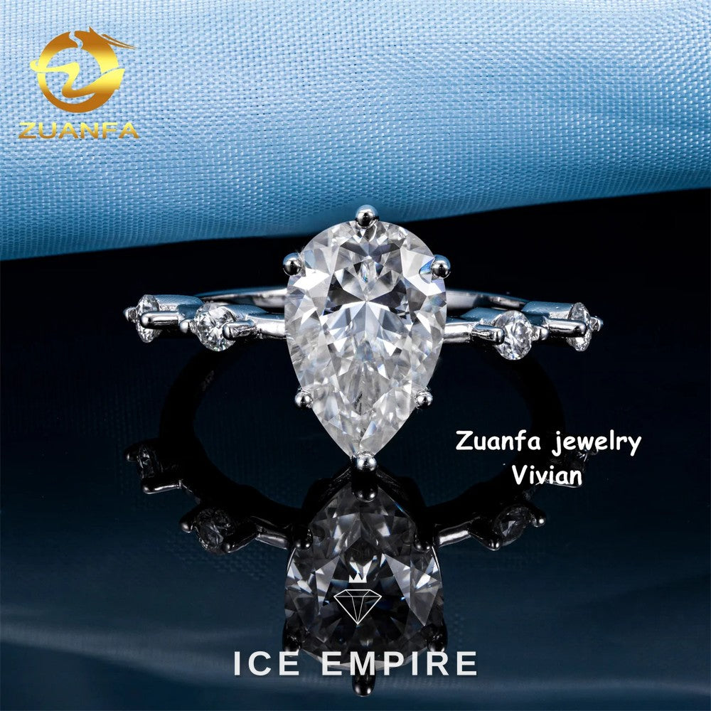 Iced Out 925 Silver Moissanite Ring