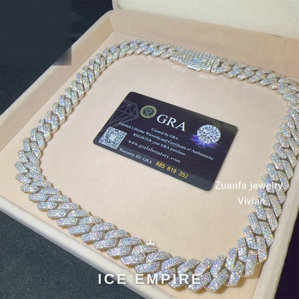Iced Out Rose Gold Plated Moissanite Cuban Chain
