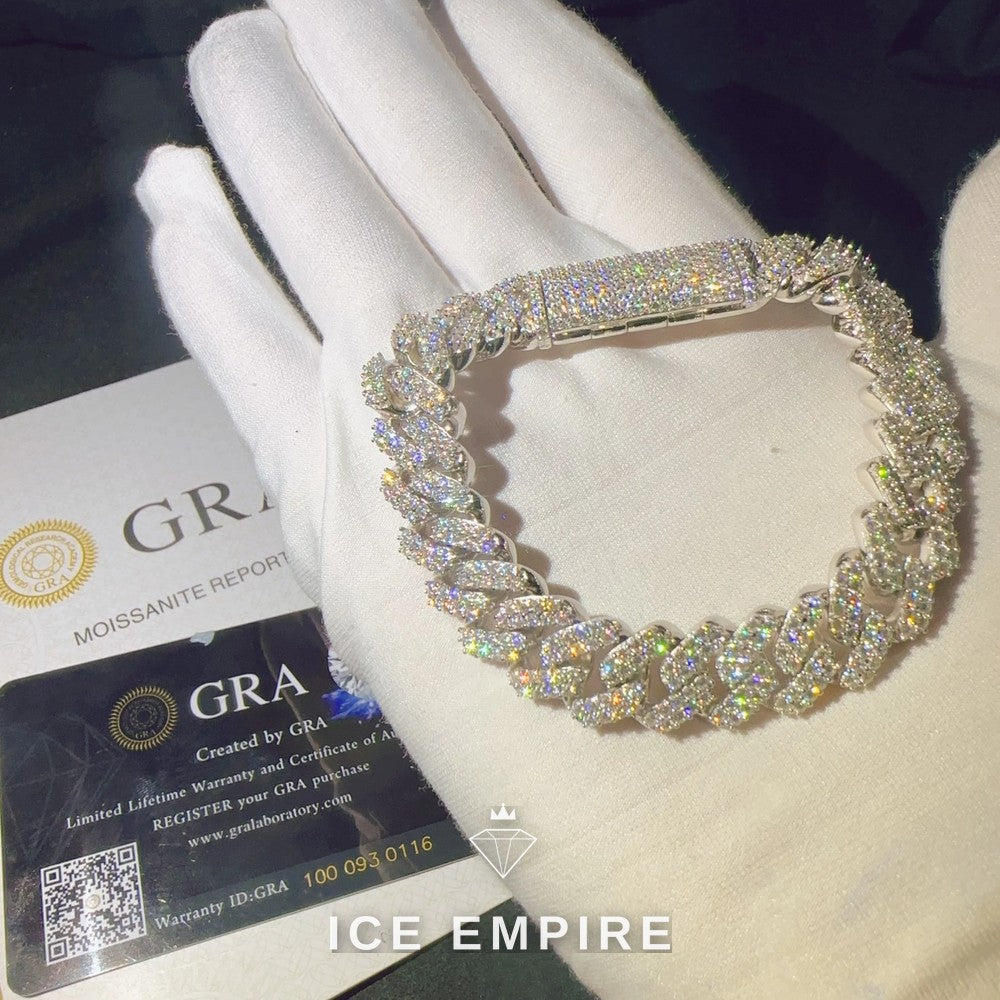 Iced Out Rose Gold Plated Moissanite Cuban Chain