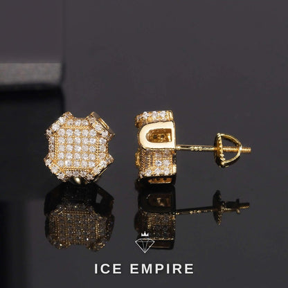 Iced Out 925 Silver Moissanite Stud Earrings