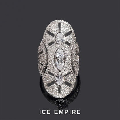 Iced Out 925 Silver Moissanite Ring