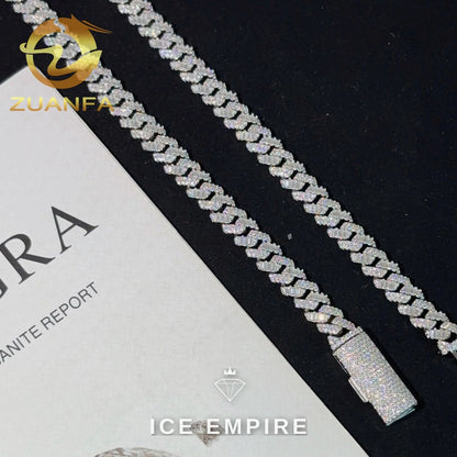 Iced Out Rose Gold Plated Moissanite Cuban Chain