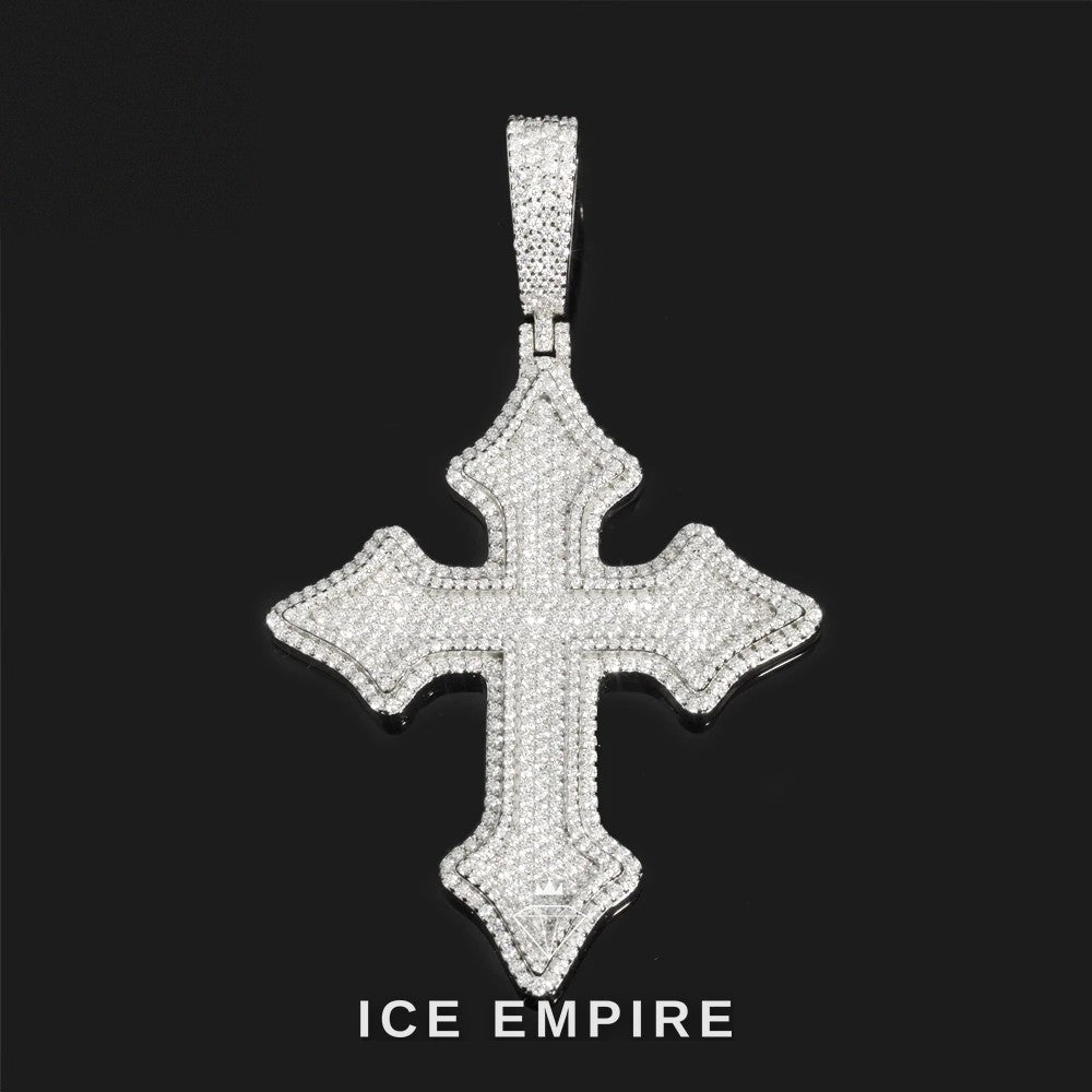 Iced Out Cross Rose Gold Pendant