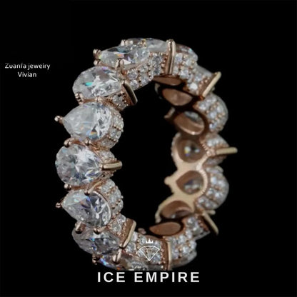 Iced Out 925 Silver Moissanite Ring