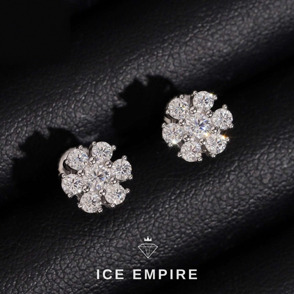Iced Out 925 Silver Moissanite Earrings
