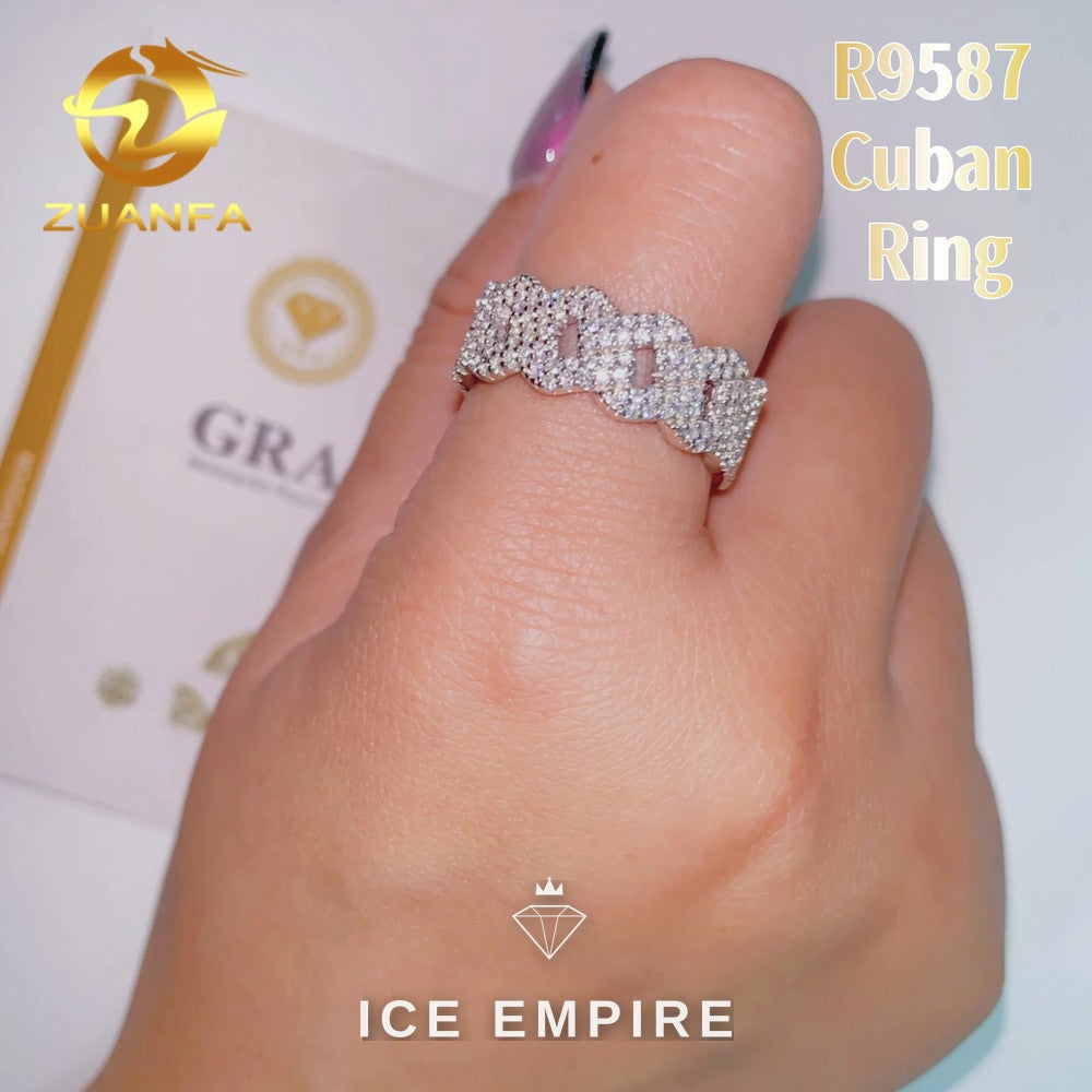Iced Out 925 Silver Moissanite Ring