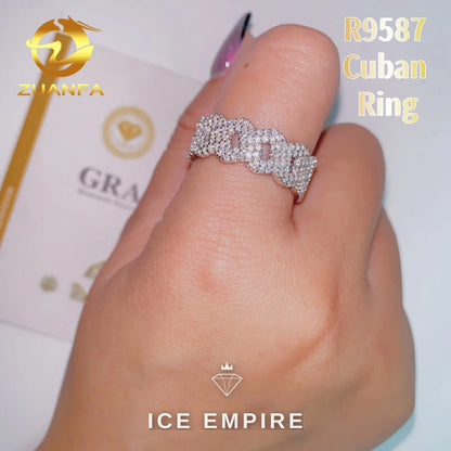 Iced Out 925 Silver Moissanite Ring