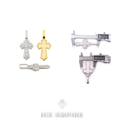 Iced Out Cross Rose Gold Plated Moissanite Cuban Chain