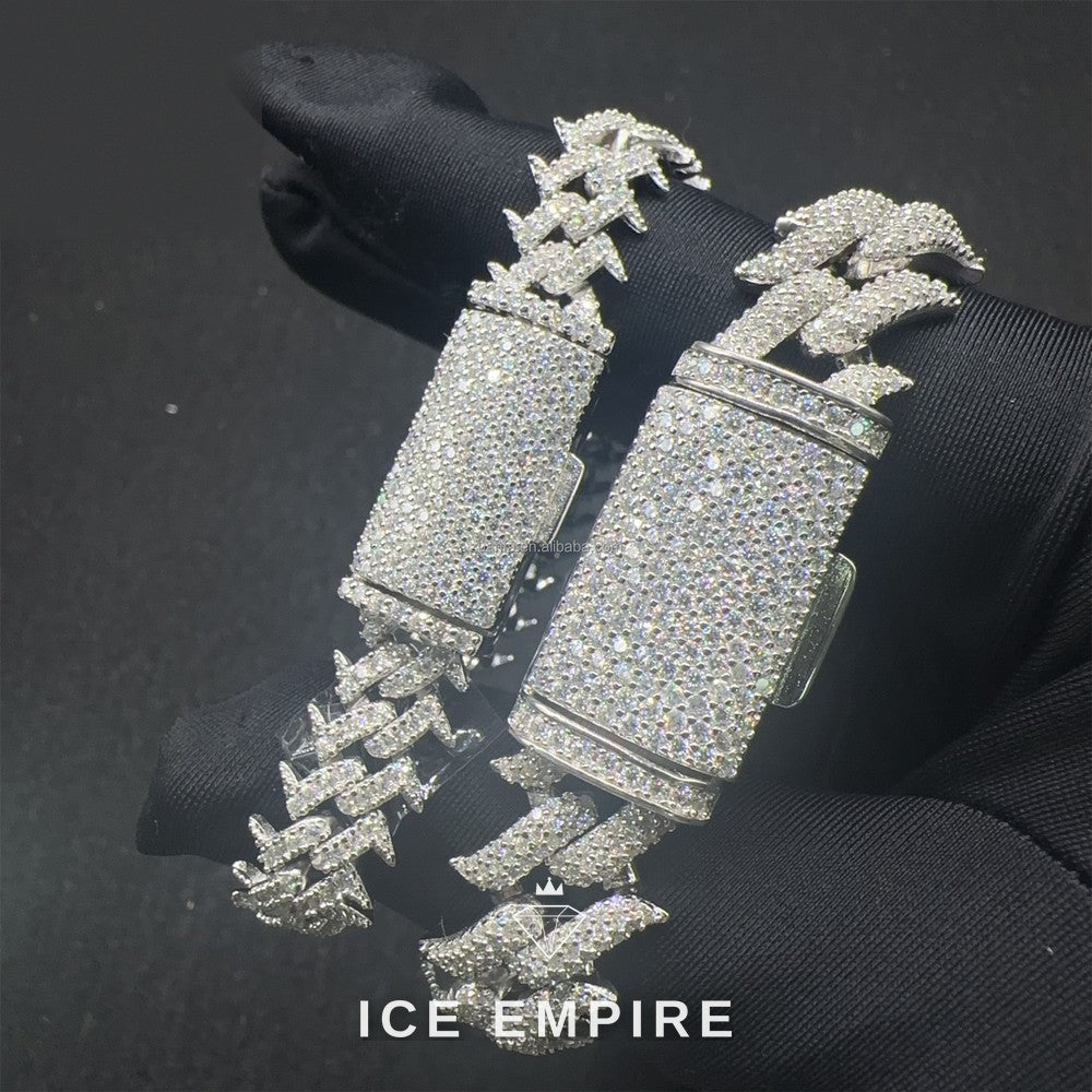 Iced Out 925 Silver Moissanite Cuban Chain