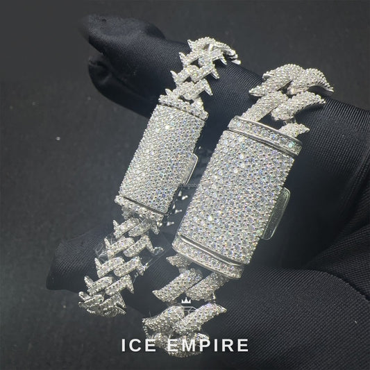 Iced Out 925 Silver Moissanite Cuban Chain