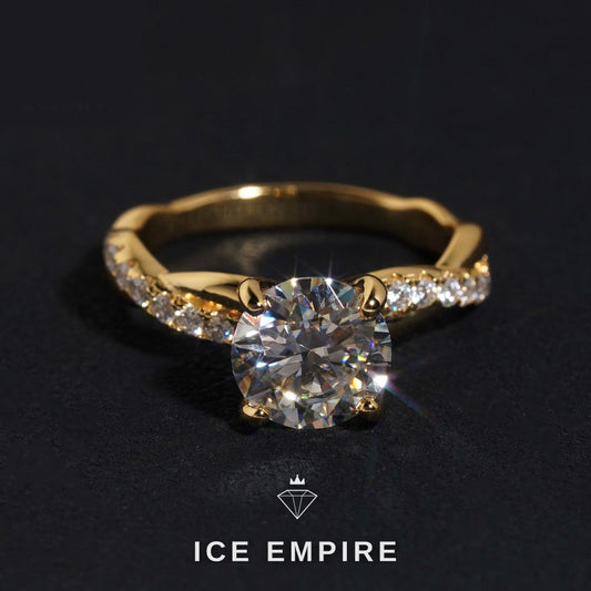 Iced Out 925 Silver Moissanite Wedding Band