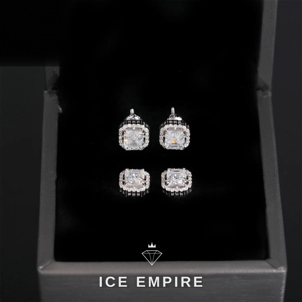 Iced Out Rose Gold Plated Moissanite Earrings