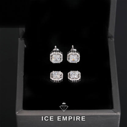 Iced Out Rose Gold Plated Moissanite Earrings