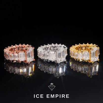 Iced Out Rose Gold Plated Moissanite Engagement Ring
