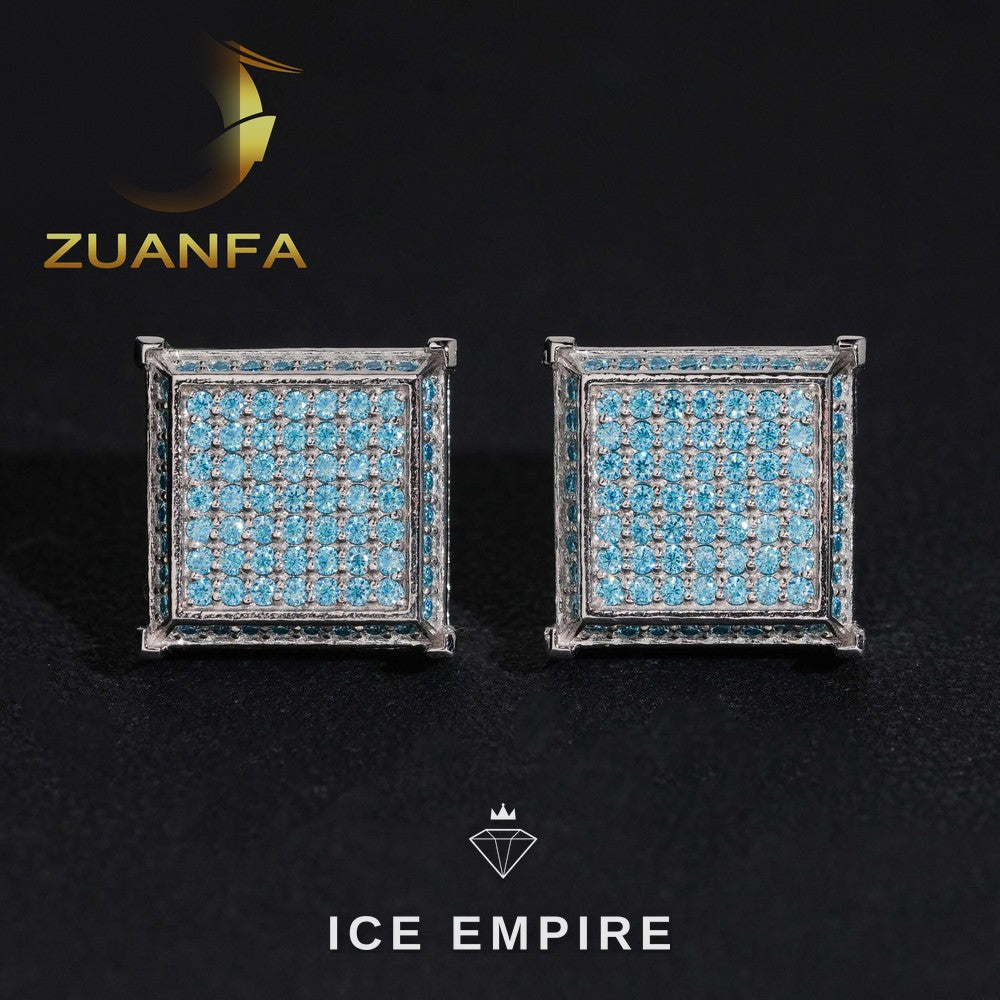 Iced Out 925 Silver Moissanite Earrings