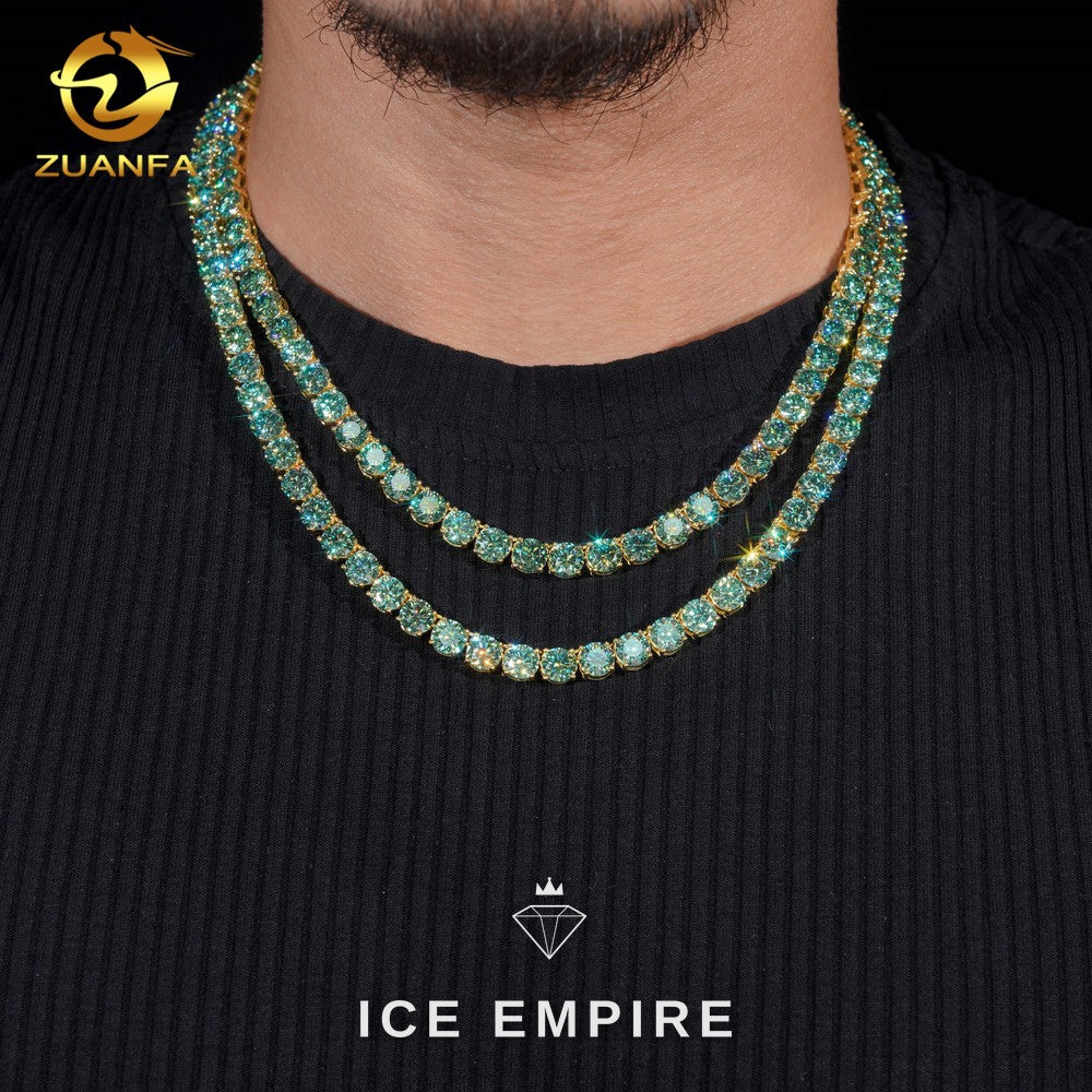 Iced Out Rose Gold Plated Moissanite Tennis Chain