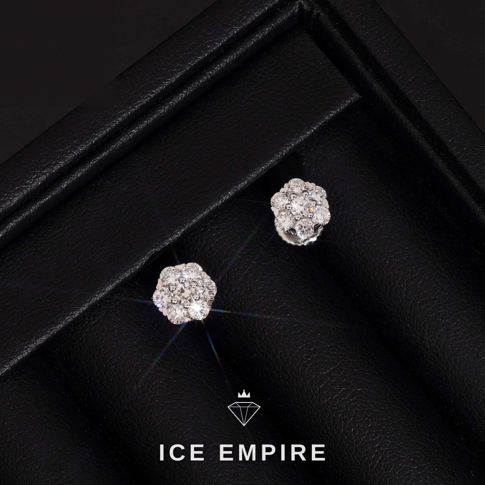 Iced Out Rose Gold Plated Lab Grown Diamond Earrings