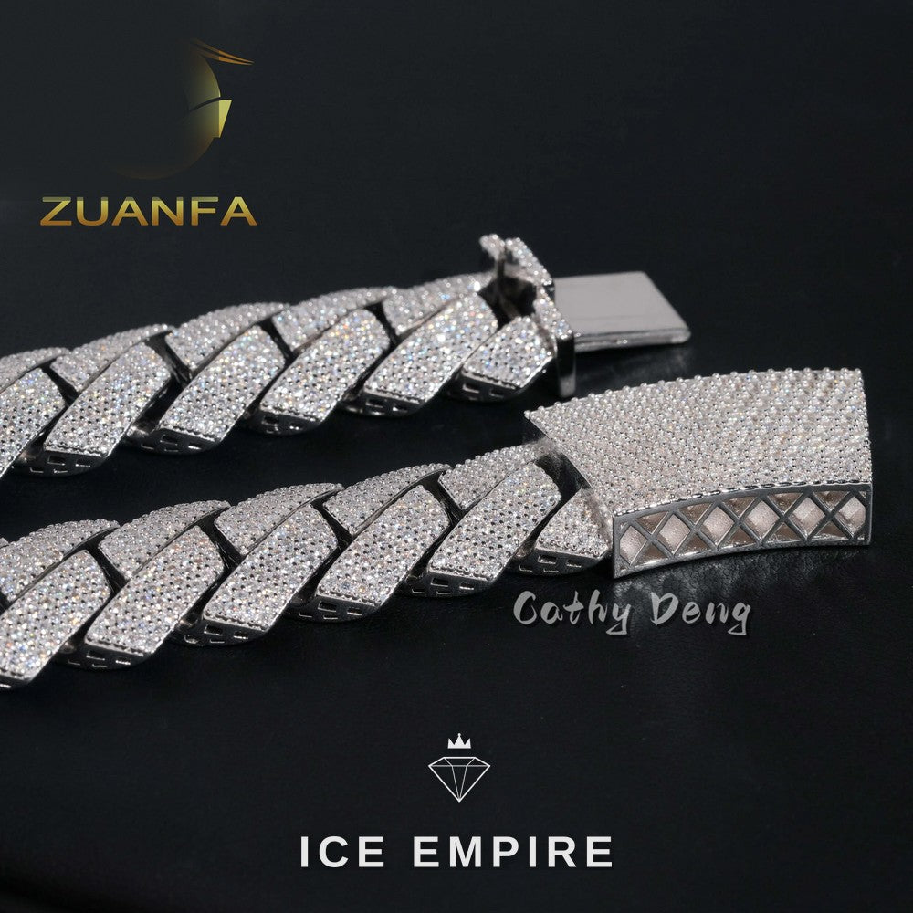 Iced Out Rose Gold Plated Moissanite Cuban Chain