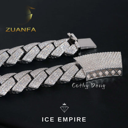 Iced Out Rose Gold Plated Moissanite Cuban Chain