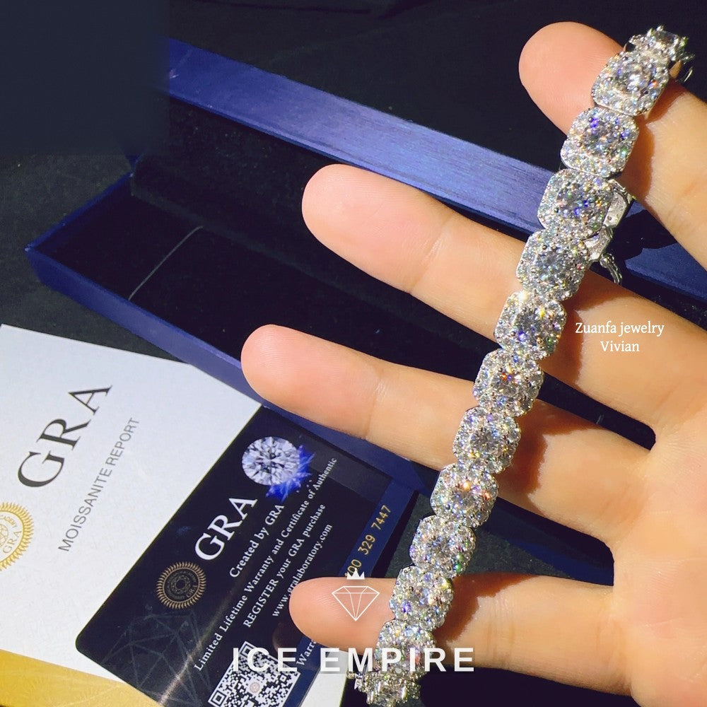 Iced Out Rose Gold Plated Moissanite Bracelet