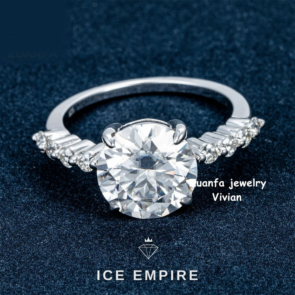 Iced Out 925 Silver Moissanite Ring