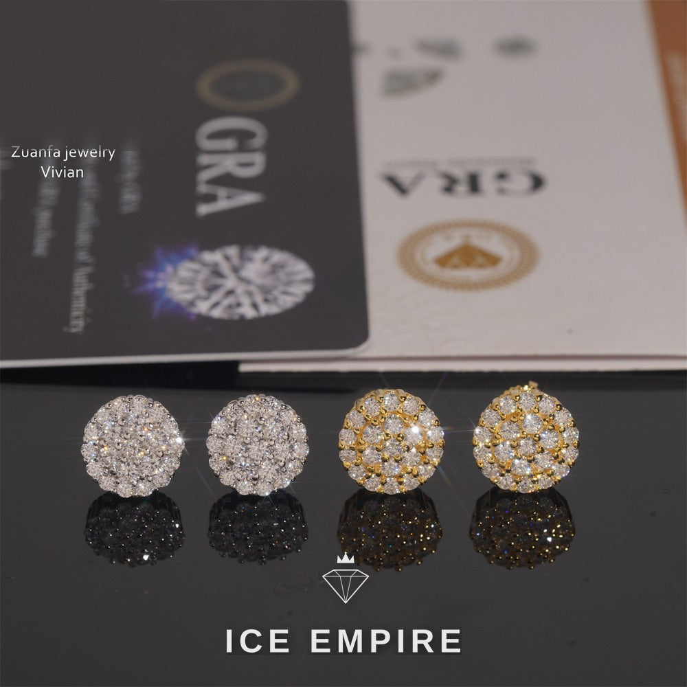 Iced Out Rose Gold Plated Moissanite Earrings