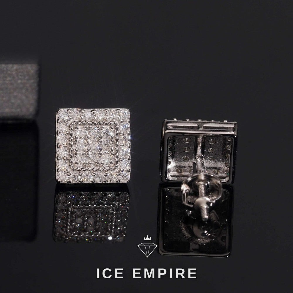 Iced Out Rose Gold Plated Moissanite Stud Earrings