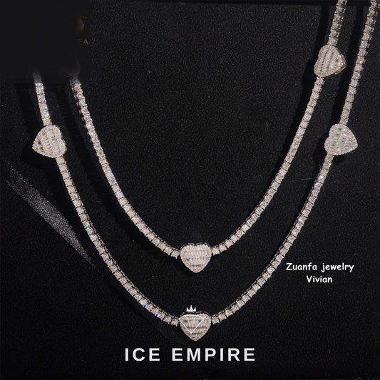 Iced Out Rose Gold Plated Moissanite Cuban Chain