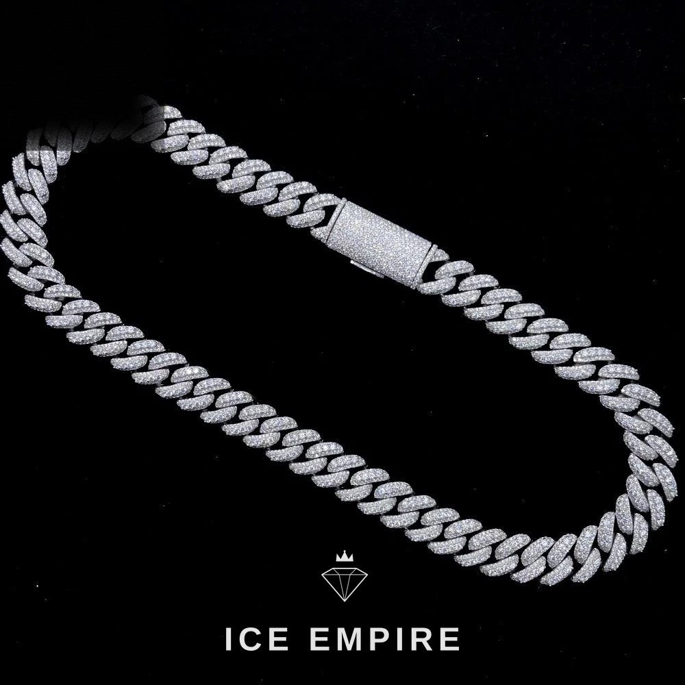 Iced Out 925 Silver Moissanite Cuban Chain