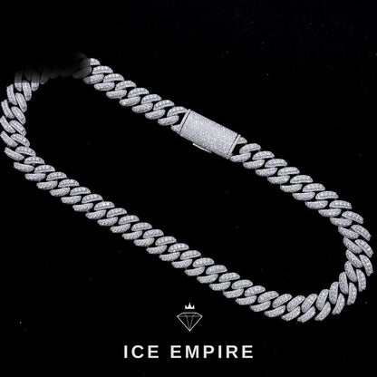 Iced Out 925 Silver Moissanite Cuban Chain