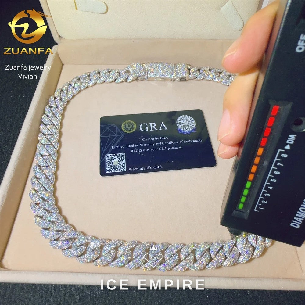 Iced Out Rose Gold Plated Moissanite Cuban Chain