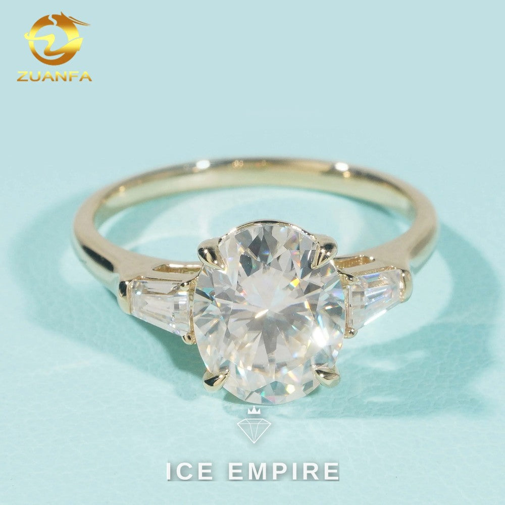 Iced Out Gold Plated Moissanite Engagement Ring