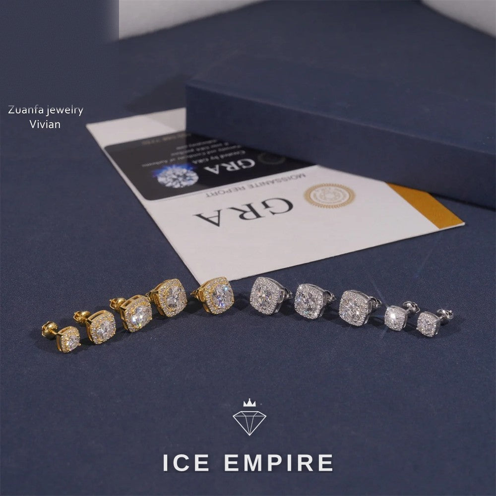 Iced Out Rose Gold Plated Moissanite Earrings