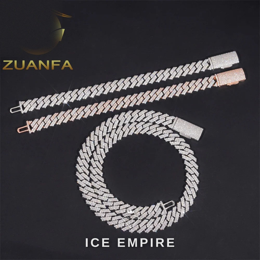 Iced Out Rose Gold Plated Moissanite Cuban Chain