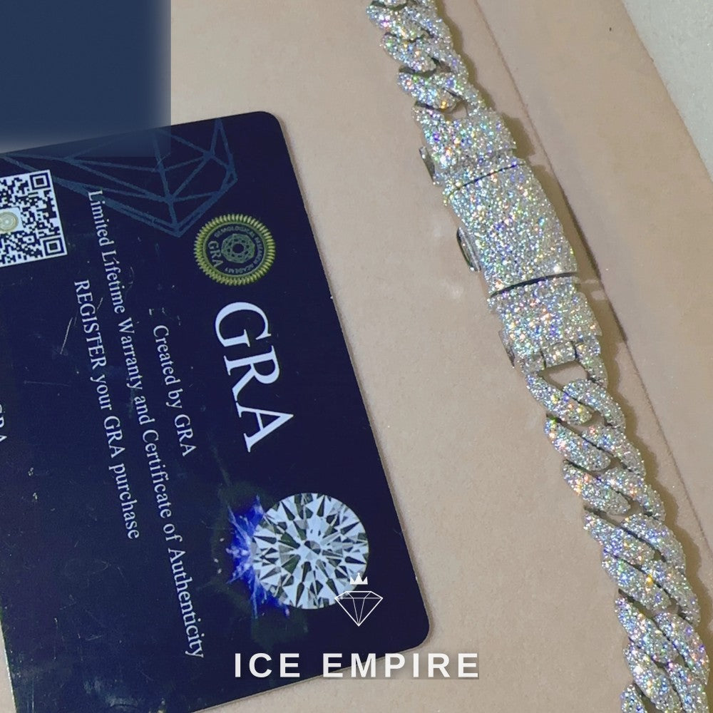 Iced Out Rose Gold Plated Moissanite Cuban Chain
