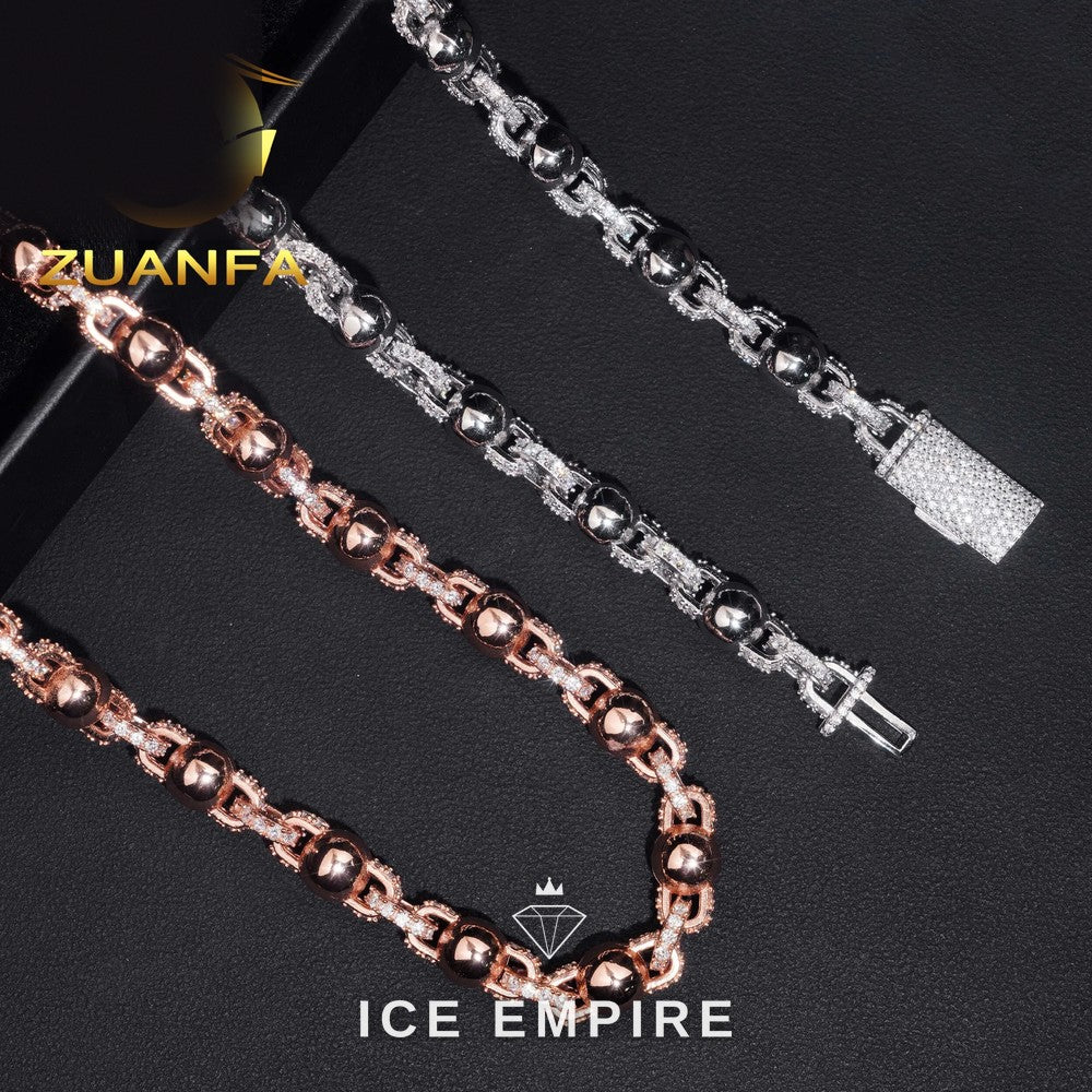 Iced Out Rose Gold Plated Moissanite Cuban Chain
