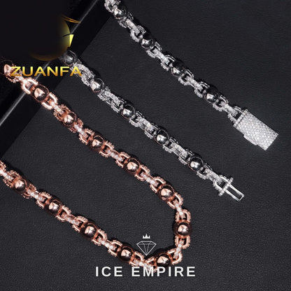 Iced Out Rose Gold Plated Moissanite Cuban Chain