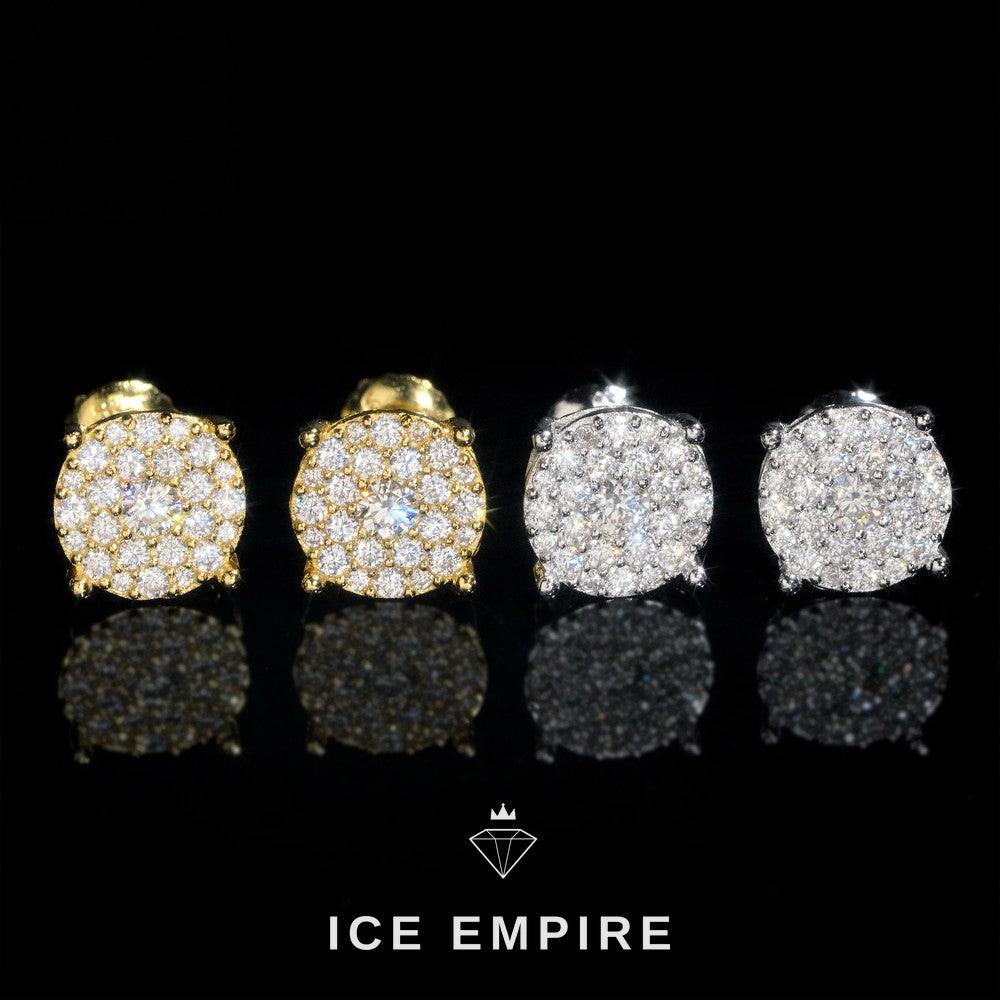 Iced Out Cluster Rose Gold Plated Moissanite Earrings