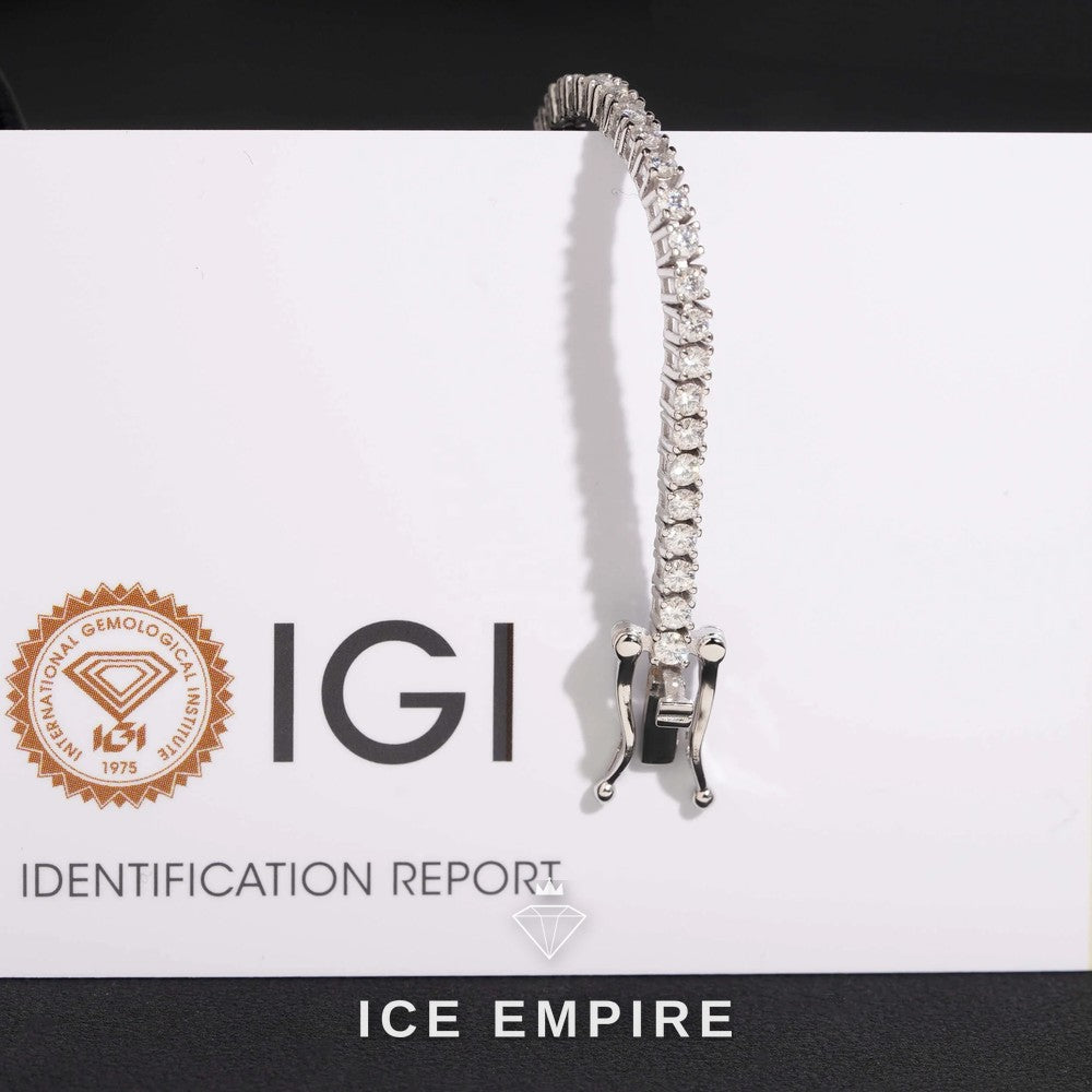 Iced Out 925 Silver Lab Grown Diamond Tennis Bracelet