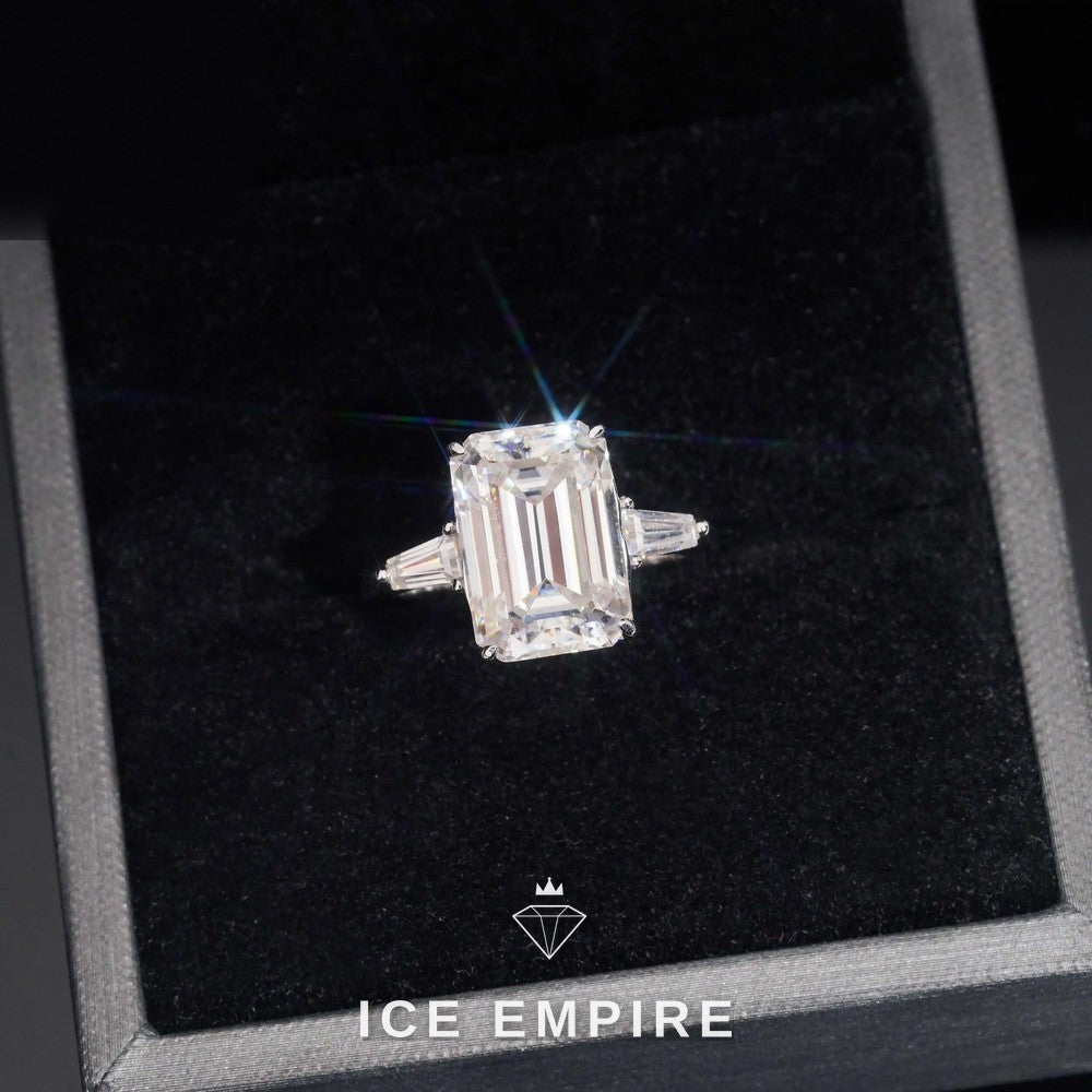 Iced Out 18K Gold Moissanite Wedding Band