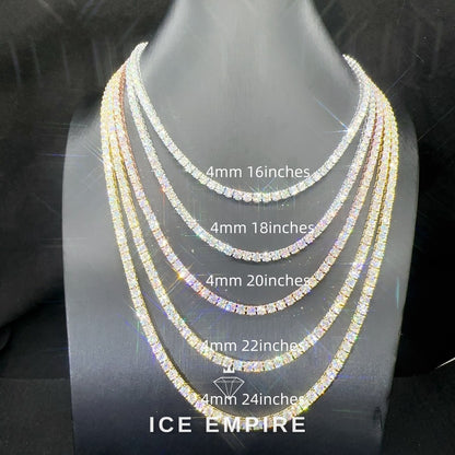 Iced Out Rose Gold Plated Moissanite Tennis Chain