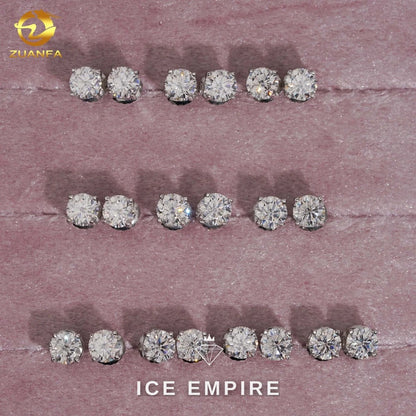 Iced Out 925 Silver Moissanite Stud Earrings