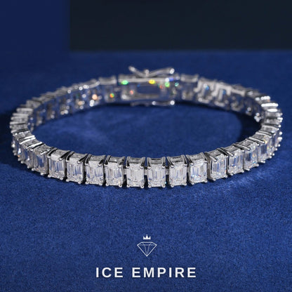 Iced Out 925 Silver Moissanite Tennis Bracelet