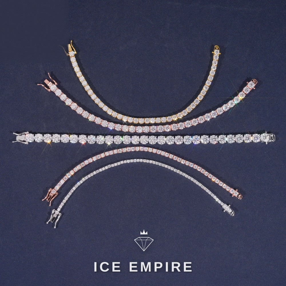Iced Out 925 Silver Moissanite Tennis Chain